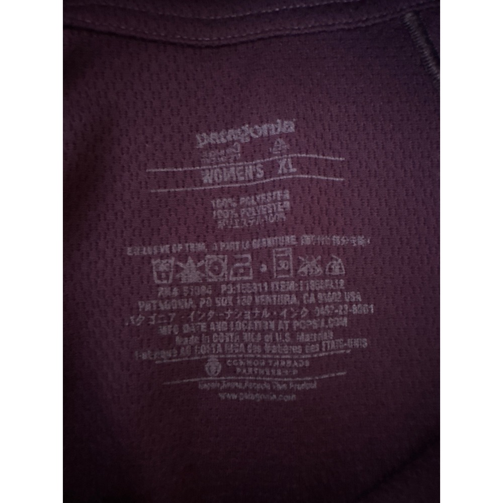 Patagonia 1/4 Zip Pullover Women XL Purple Capilene Base Layer Active Top - Picture 8 of 10